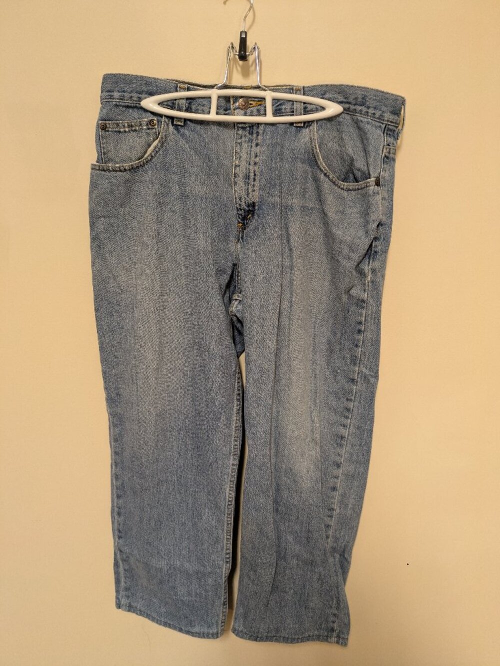 Arizona denim women's 36 x 30 jeans straight leg light wash high waisted loose